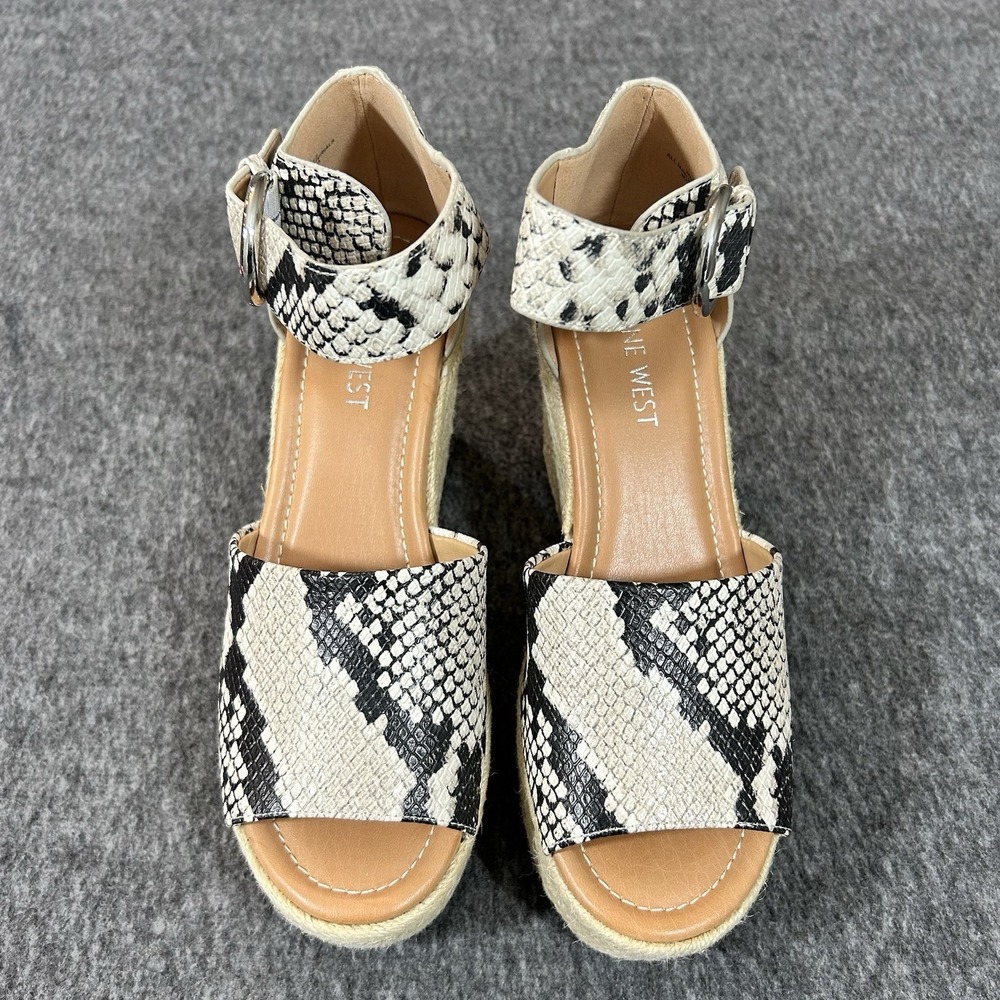 Nine West Sandals Women's Size 6M Faux Snakeskin Wedges